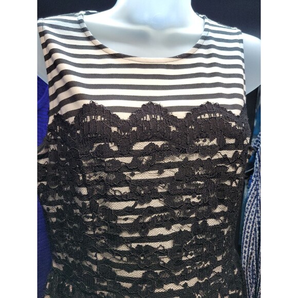 Soprano Fit and Flare Black Lace Stripe Sz M - Picture 3 of 6